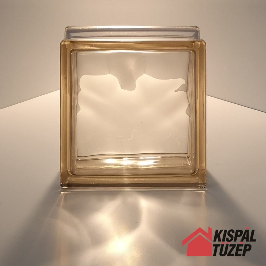 Világosbarna átlátszó üvegtégla