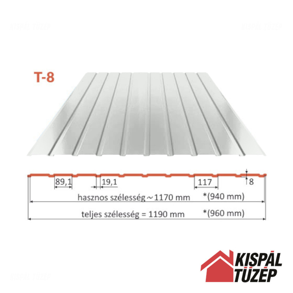 Blachdom Trapézlemez T8 | RAL 7035