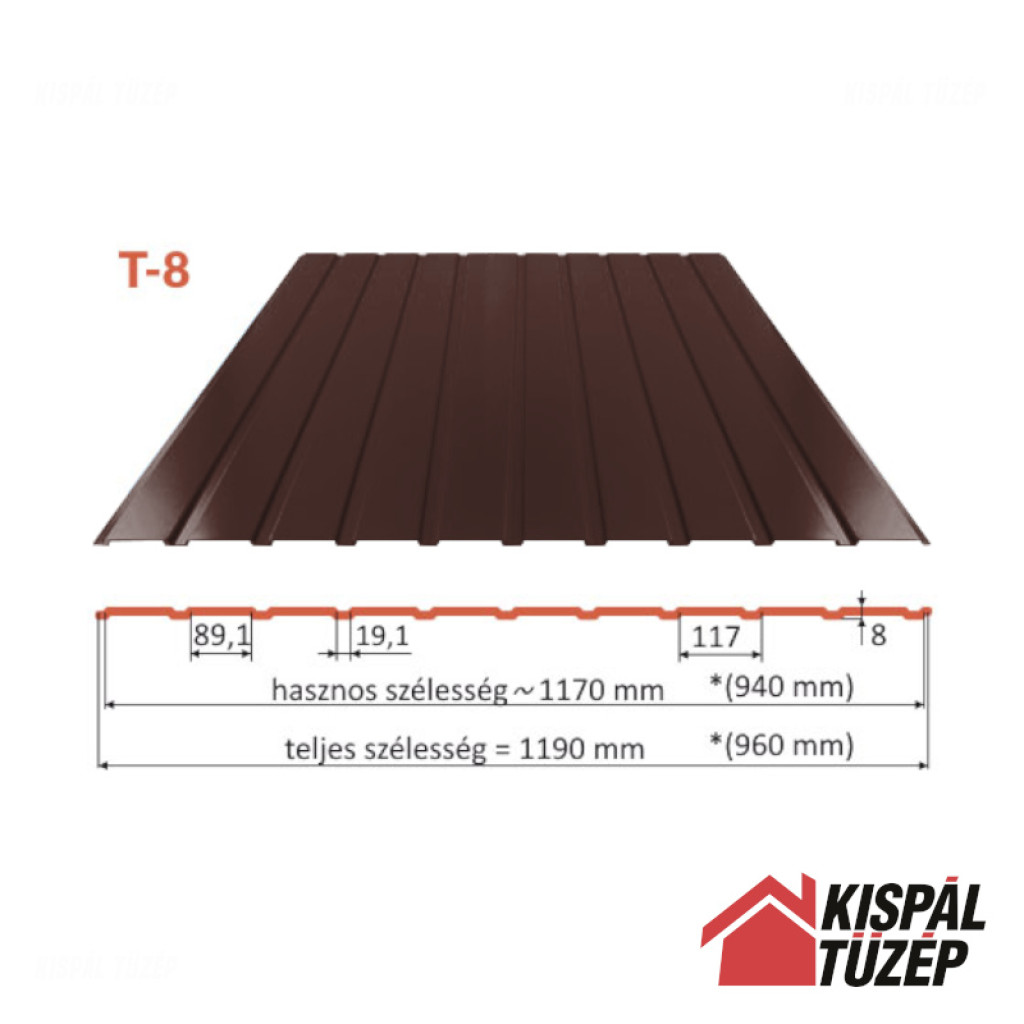 Blachdom Trapézlemez T8 | RAL 8017