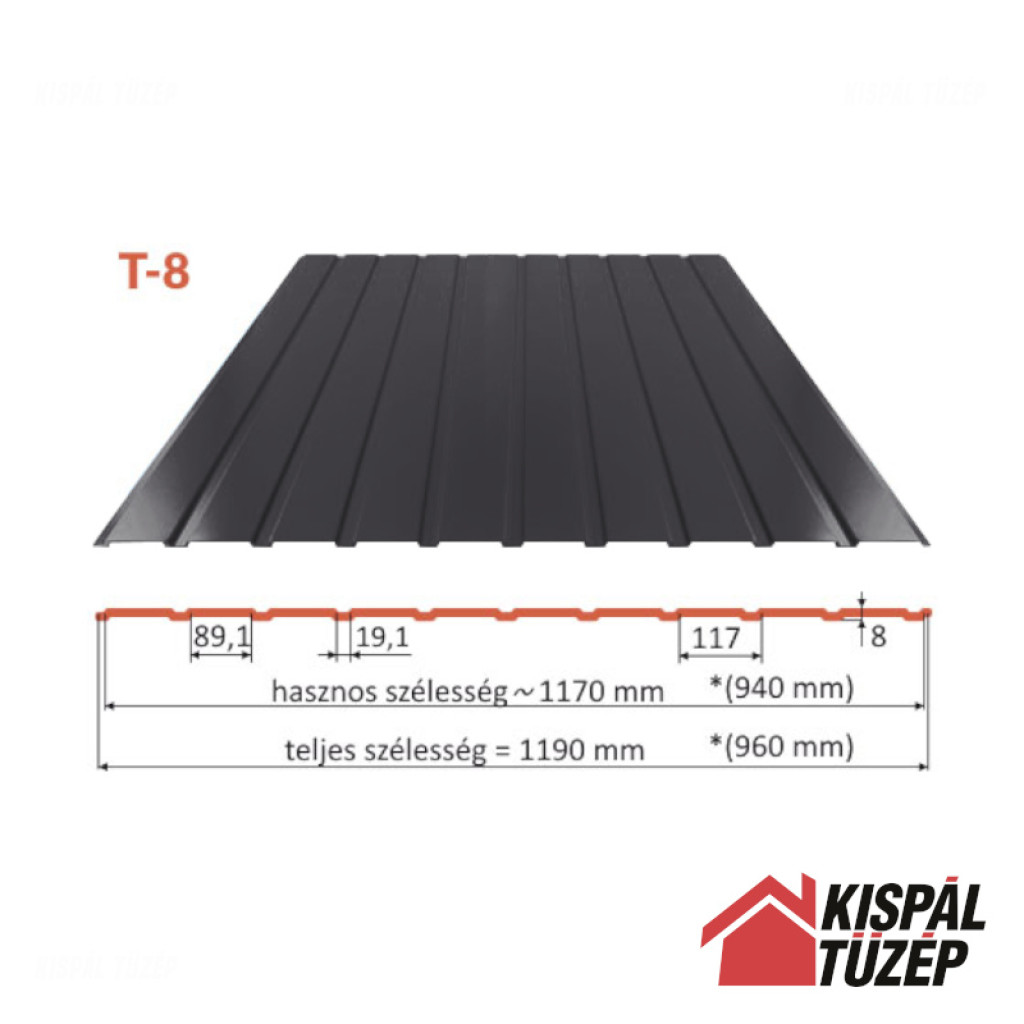 Blachdom Trapézlemez T8 | RAL 7016